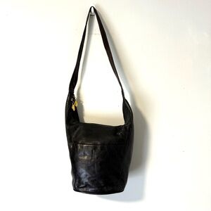 Carlos D'Santi‎ Women's Black Pebbled Leather Bag Hobo Crossbody Style Medium